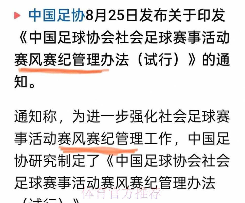 中国足协出台新版纪律准则